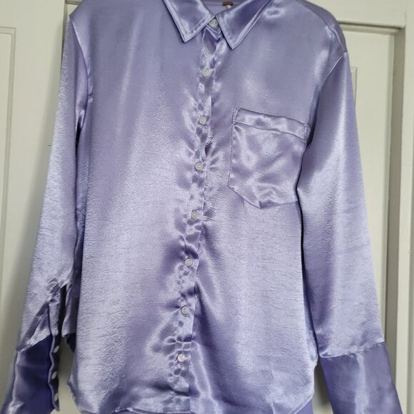 Lavender Free People long-sleeve size small button up blouse. - Picture 6 of 6
